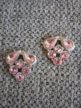 Pink Crystal Drop Cluster Earrings - Women's Jewelry